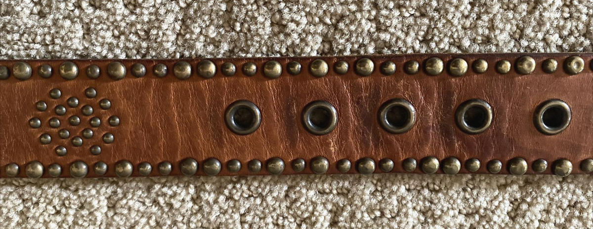 Weekend Max Mara Italy Womens Small Oversized Leather Waist BELT Braided Brass Weekend Max Mara | Maxi black leather braided belt – lemlò main image 2