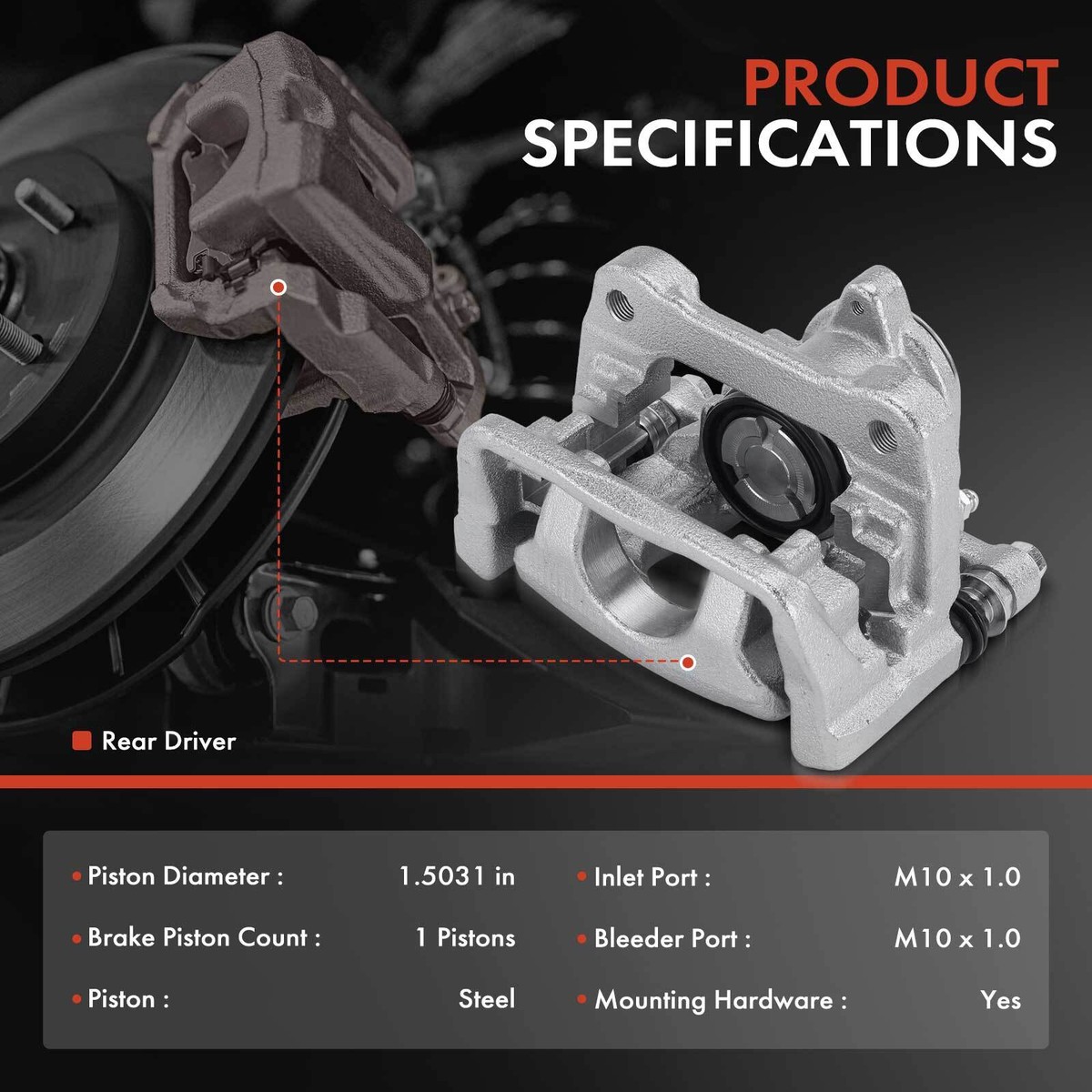 2016-2021 Mazda 6 Rear Driver Brake Caliper w/ Bracket | GMY02671X