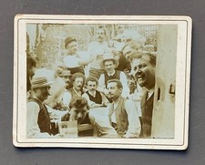 PHOTO ancienne sur carton Réunion hommes canotier