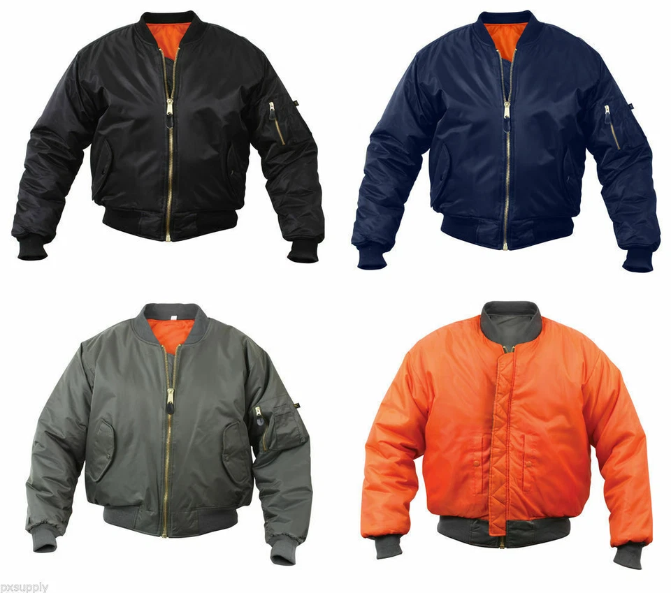 Chaqueta de vuelo MA-1 estilo militar para niños - abrigos reversibles de nailon de la Fuerza Aérea para niños Foto 3 de 3