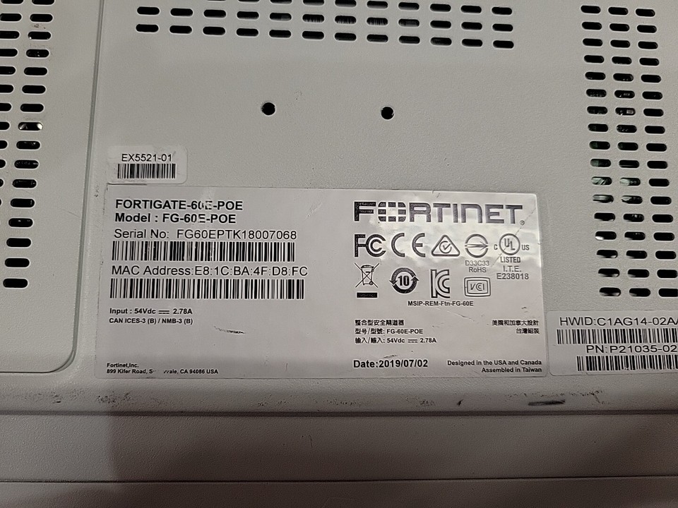 Fortinet FortiGate 60D Firewall Security Appliance FG-60D WITH PSU for sale onli Fortinet FortiGate 60D Firewall Security Appliance FG-60D WITH PSU for sale onli
