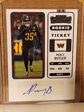 Percy Butler 2022 Contenders Rookie Ticket Autograph Washington Commanders B