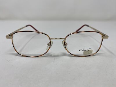 Gallery G595 DA 49-18-135 Demi Amber/Gold Full Rim Metal Eyeglasses Frame B618