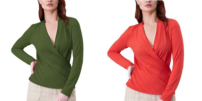 Rachel Roy Ladies' Long Sleeve Wrap Top Stretch Comfort