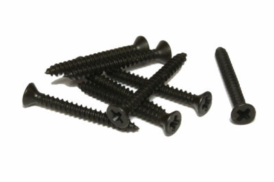 Pickup Mounting Ring Screws #2 - 19mm Black Set of 8