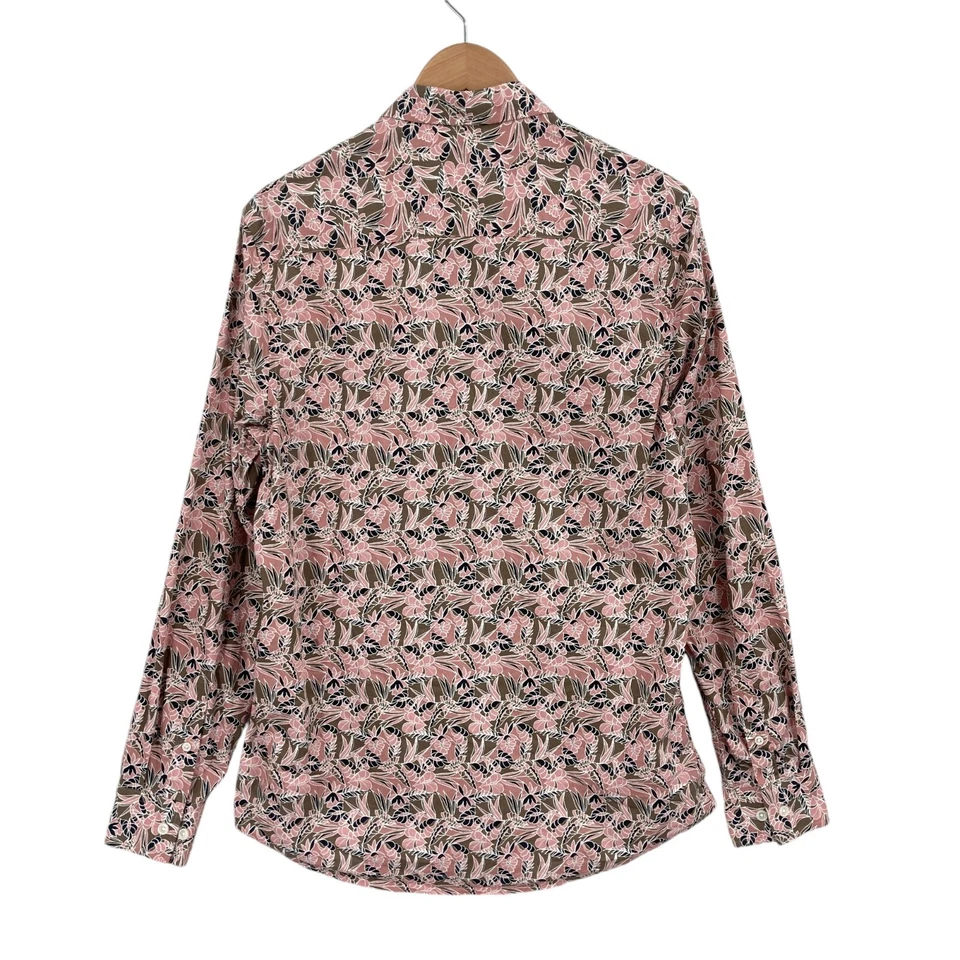 Alfani Shirt Men Small Brown Pink Floral Cotton Slim Fit Long Sleeve Button Down - Image 2 of 4