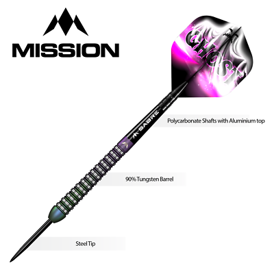 Mission Darts Freccette Bailey Marsh "The Ghost": Punta In Acciaio, 90% Tungsteno, Rivestimento PVD Corallo, Disponibili Vari Pesi - 2