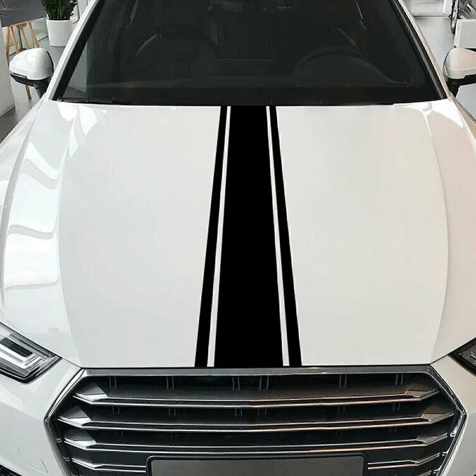 Racing Waterproof Hood Stripes Decal Vinyl Stickers for Car SUV Truck Universal - Image 3 of 4