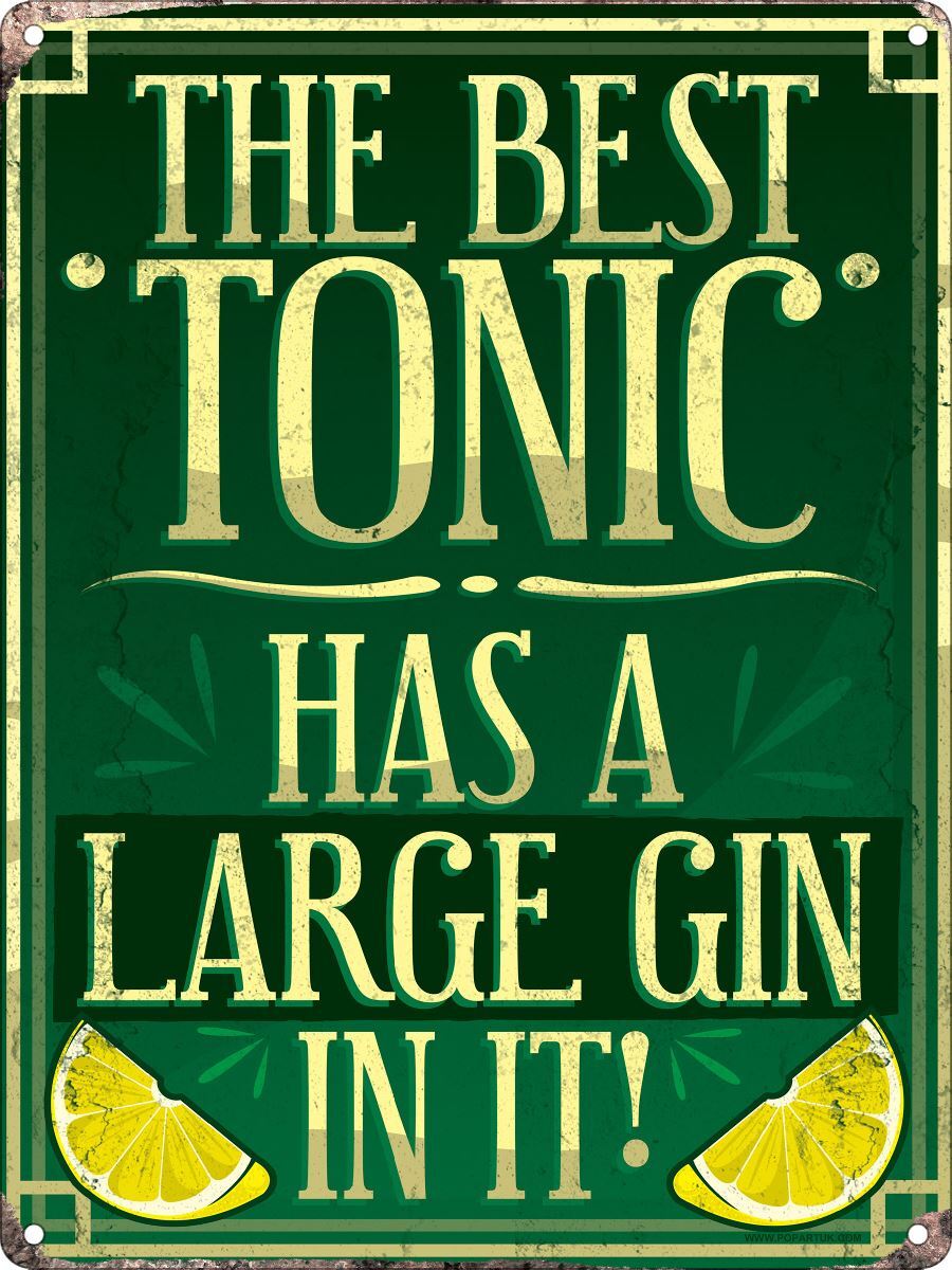 The Best Tonic Has A Large Gin In It! Mini Tin Sign