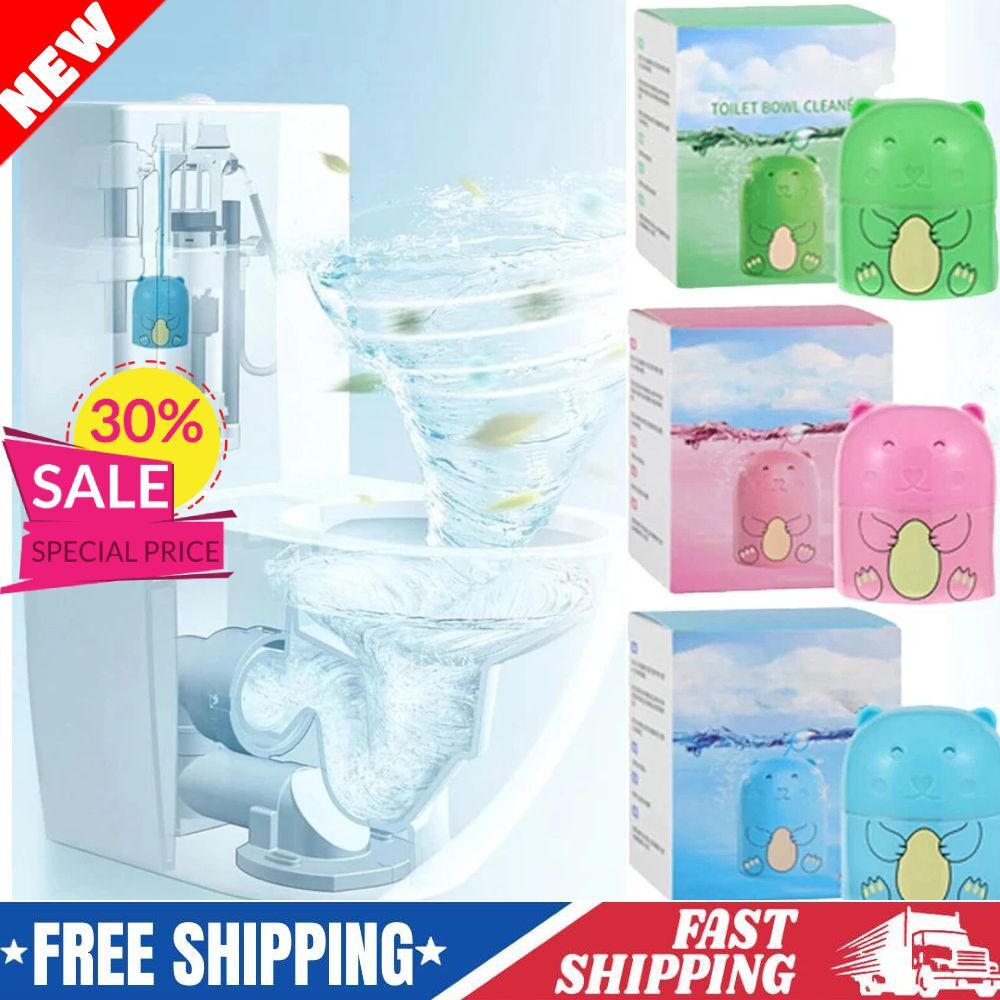 Cute Bear-Shaped Automatic Toilet Cleaner Bottle with Long-Lasting Formula