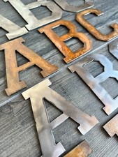 5 Inch Metal Letters Numbers. Rusty or Natural Finish -Mounting Hole Available