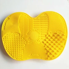 Yellow-Silicone Makeup Brush Cleaner Pad Washing Scrubber Board Cleaning MatTool