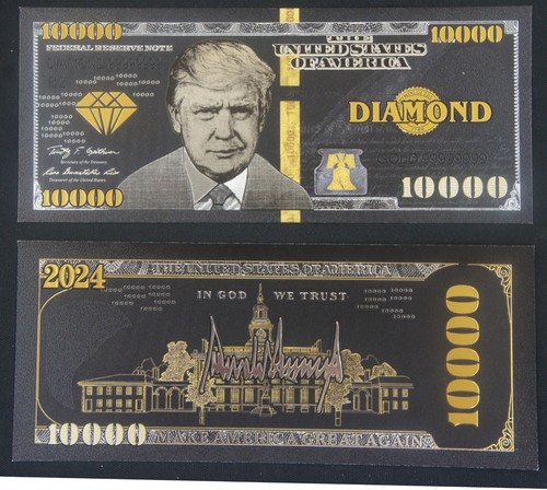 Presidente Donald Trump - Black&Gold DIAMOND EDITION NUOVA BANCONOTA DA $1000 dollari - con certificato di autenticità - Foto 3 di 10