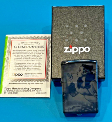 Brand New ZIPPO Lighter  Artist MAZZI WINDY VARGA GIRL DARK CHROME 540 PREMIUM