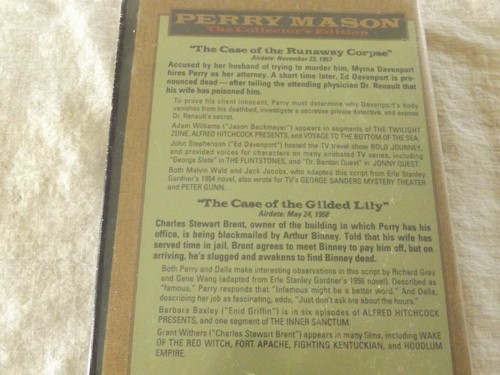 VHS Tape Perry Mason Collector's Edition Raymond Burr Runaway/Gilded 1995 NEW - Picture 2 of 2