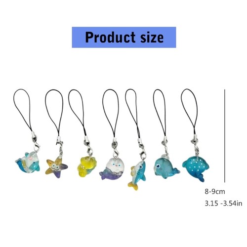 Uroczy pasek na telefon zwierzę morskie Łańcuszek Elegancki Marine Creature Łańcuszek telefoniczny Charm - Zdjęcie 8 z 8