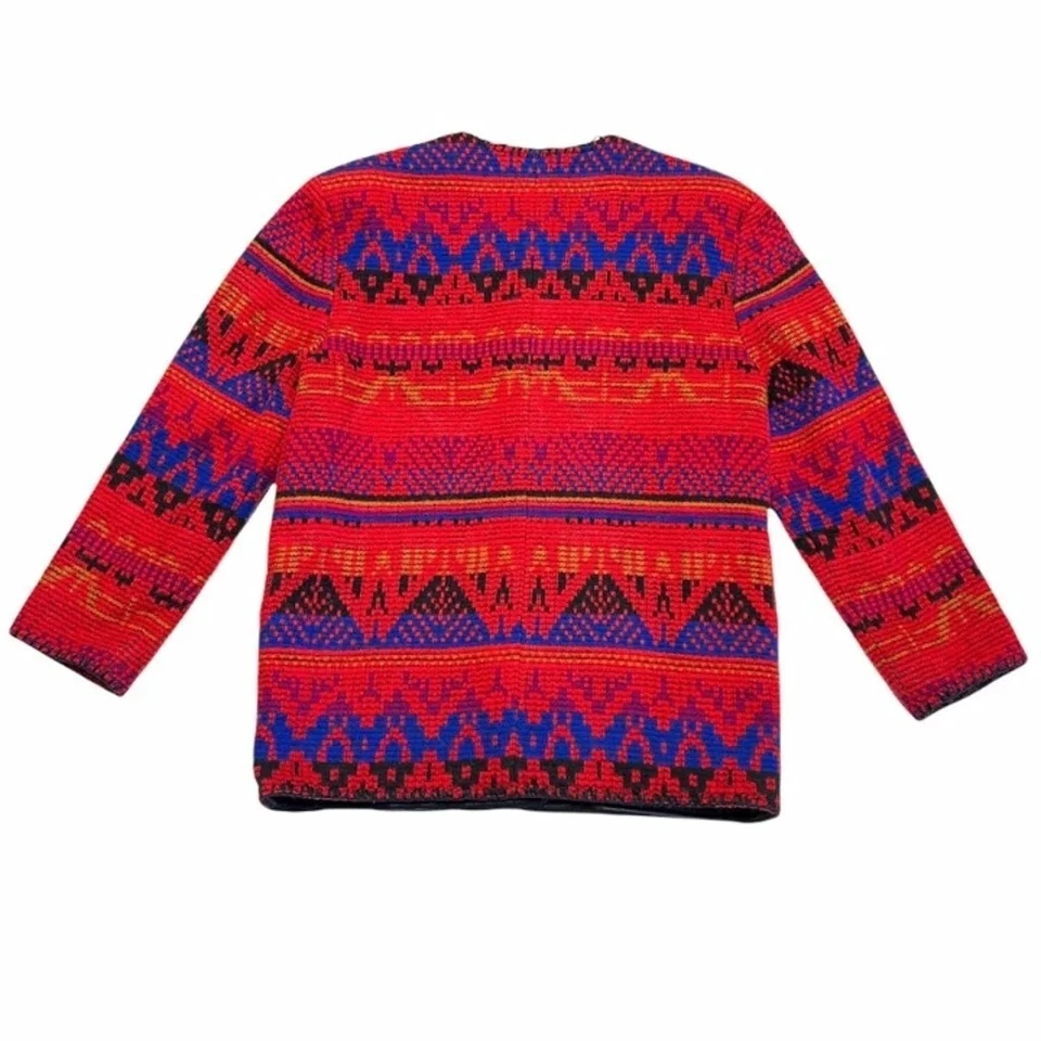 Vintage 80s Pendleton Style Wool Aztec Pattern Jacket - Image 2 of 4