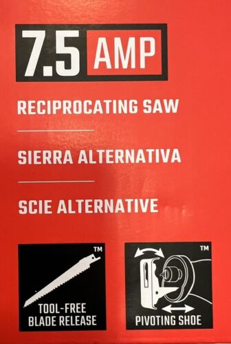 CRAFTSMAN Reciprocating Saw, 7.5 Amp, 3,200 RPM, Corded, High Speed Steel - Picture 2 of 13