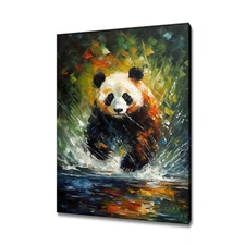 Panda Colourful Canvas Print Picture Wall Hanging Animals Art Print Home Decor