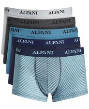 Alfani Men's 5 Pack Solid, Stripe Trunks Underwear Blue Gray Tagless New 50
