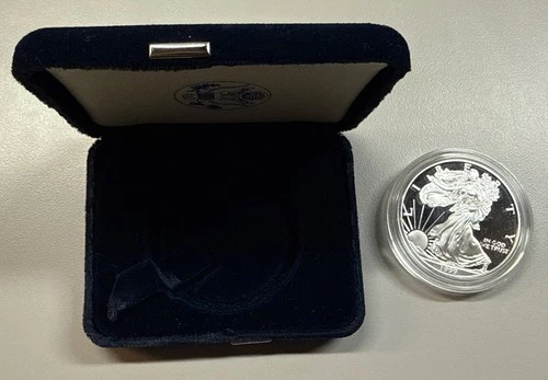 1999-P PROOF AMERICAN SILVER EAGLE 1 OZ .999 FINE SILVER W/ ORIGINAL VELVET BOX