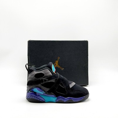 NEW* Kids NIKE AIR JORDAN 8 RETRO (PS) Black / Aqua Tone (305369