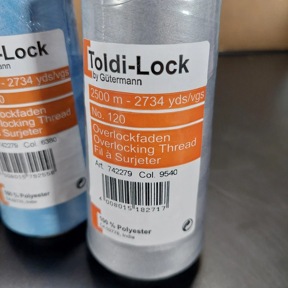Gutermann Toldi-lock  No. 120 2734 Yds overlocking thread New mixed lot of 5 - Image 2 of 4