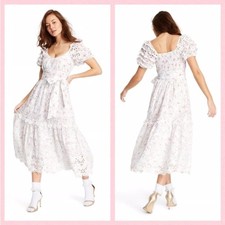 Love Shack Fancy x Target Dress Size 4 Clementine White Floral Eyelet Midi