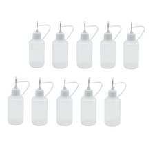 Grosun 10 Pieces 30ml Precision Tip Applicator Bottle Needle Glue transparent