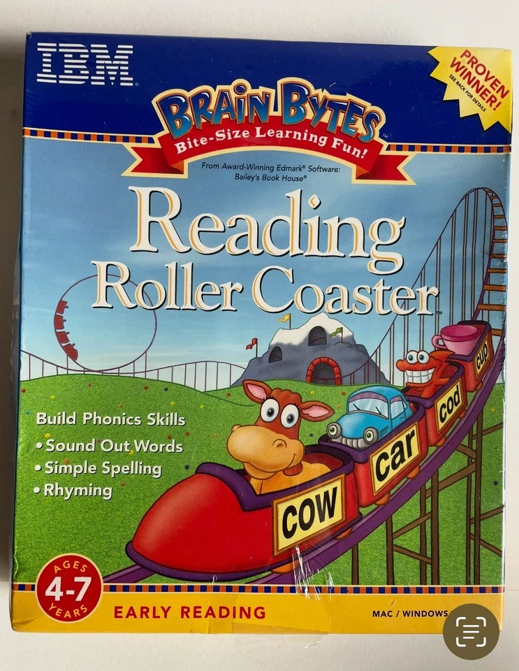 New IBM NEW Brain Bytes Reading Roller Coaster Mac/Windows 95 CD-ROM 1998 - Image 2 of 4