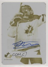 2019 Team Canada Juniors Printing Plate Yellow 1/1 Jakob Pelletier #67 Auto 4wd