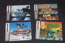 Gameboy Advance Lot of 4 Mixed Manuals ONLY, Frogger, Minority Repot