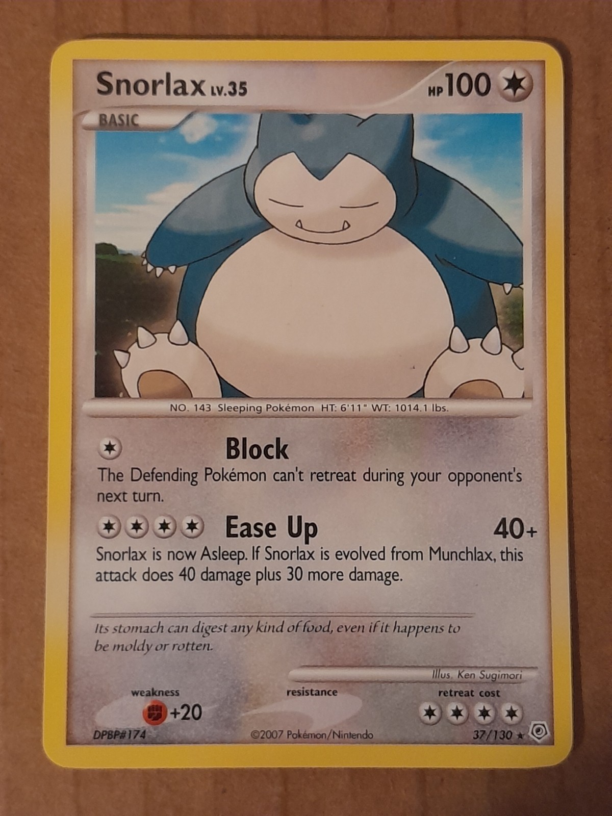 Pokemon Snorlax 37/130 Diamond & Pearl NM-MT See Pictures