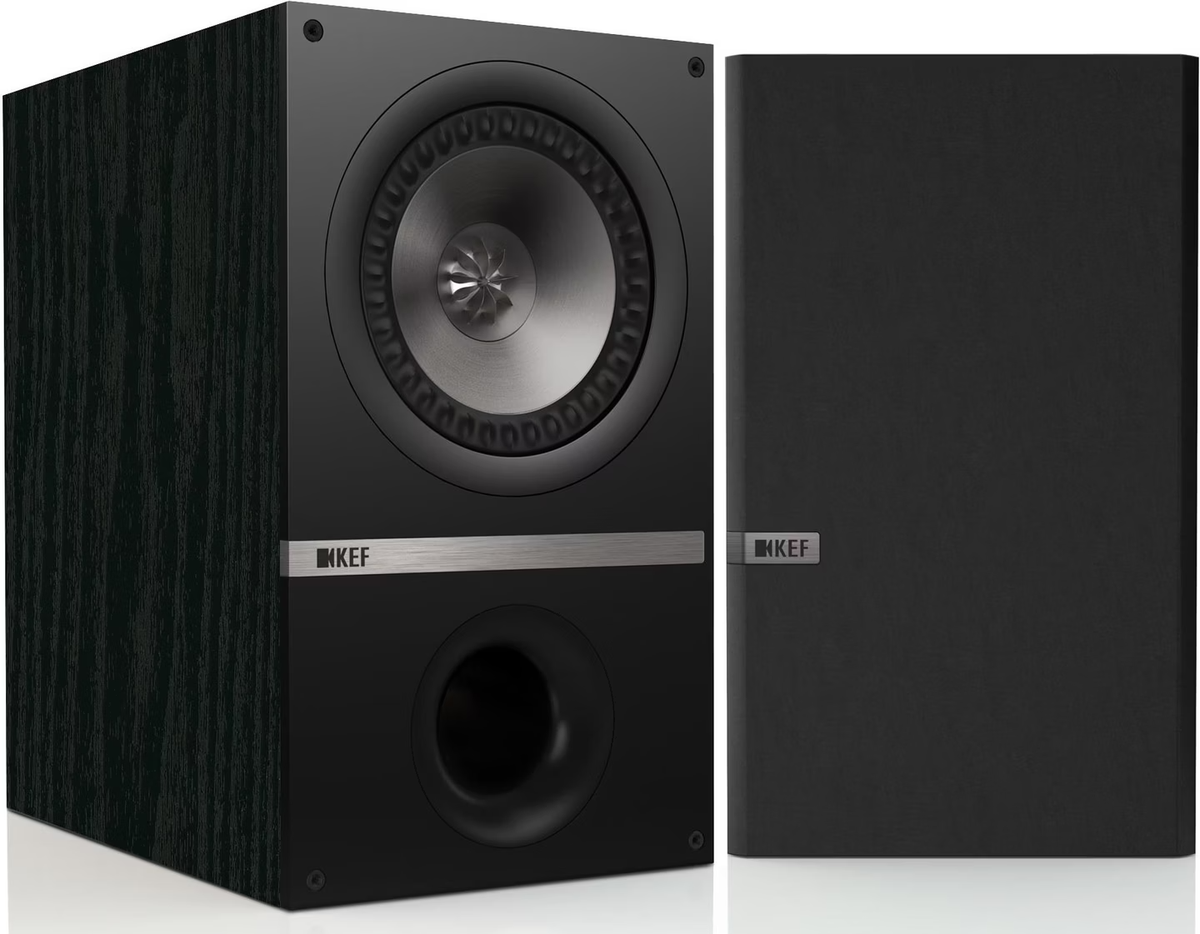 KEF Q-Series Bookshelf Loudspeaker Pair - Q300B - Black Oak