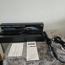 Bio Ionic Long Barrel Styler 1.25" Pro Curling Iron - Black - NEW OB