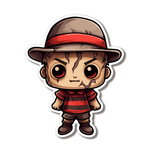 Freddy Krueger Chibi Horror Scary Self Adhesive Vinyl Sticker