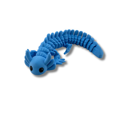 BuildInk Articulated Axolotl Blue 8 Inch 3D Printed Flexible Figure