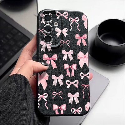 For Samsung Galaxy S25 Plus S24 A56 A36 A16 Girly Bow Silicone Phone Case Cover