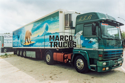 LKW Foto Renault R365 Truck Frankreich grün F.T.B , FrancoPromos #a3hy