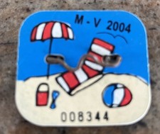 2004 Ventnor Margate New Jersey Seasonal Beach Badge Tag Beach Ball Umbrella