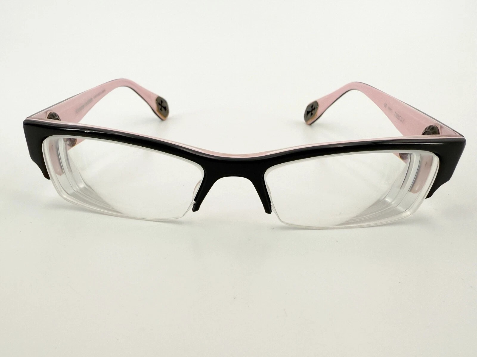 CHROME HEARTS Twiggy Glasses Black Pink Cross Sterling Silver Frames Only thumbnail 2