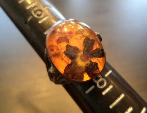 STUNNING VINTAGE ESTATE SIGNED STERLING SILVER ENCASED FLOWER SZ 7 RING! G34299