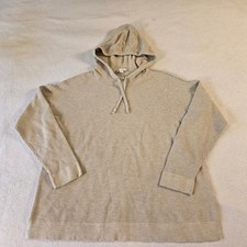 Pure Jill Waffle Knit Hoodie Oatmeal Beige Cotton Blend Pullover Small 134721