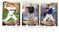 2025 Bowman-Chrome Reptilian Refractors 1St 3x Card Lot Cleveland Guardians