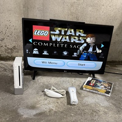 Nintendo Wii Console RVL-001 Bundle OEM Controller Nunchuck 3 Star Wars Games