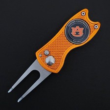 Auburn Tigers Switchblade Divot Repair Tool With 2-Sided Golf Ball Marker