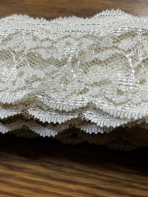 Lace trim 1 1/2  inches wide 12 yard piece Total Ecru VTG READ