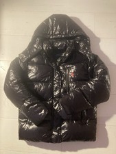 Ralph Lauren Men's Puffer Jacket/Coat Size Medium Black Full Zip Hooded Quilted