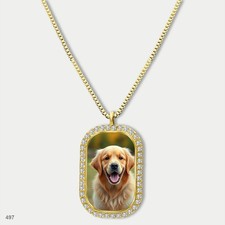 Amazing Cute Golden Retriever Dog Fashion Pendant Necklace Chain Image Dog Tag C