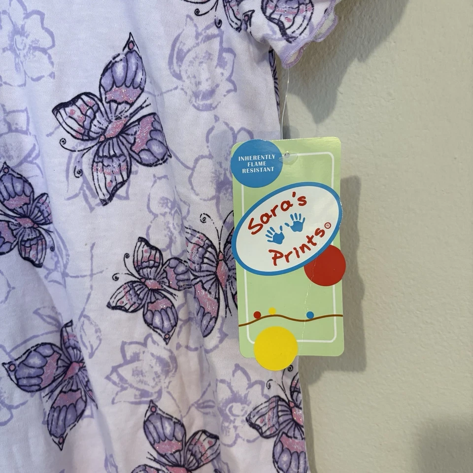 Camisón Sara’s Prints púrpura mariposa niñas talla 8 nuevo con etiquetas Foto 4 de 4